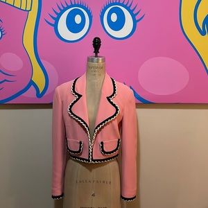 Moschino Cheap Chic Pink Black Crop Jacket
